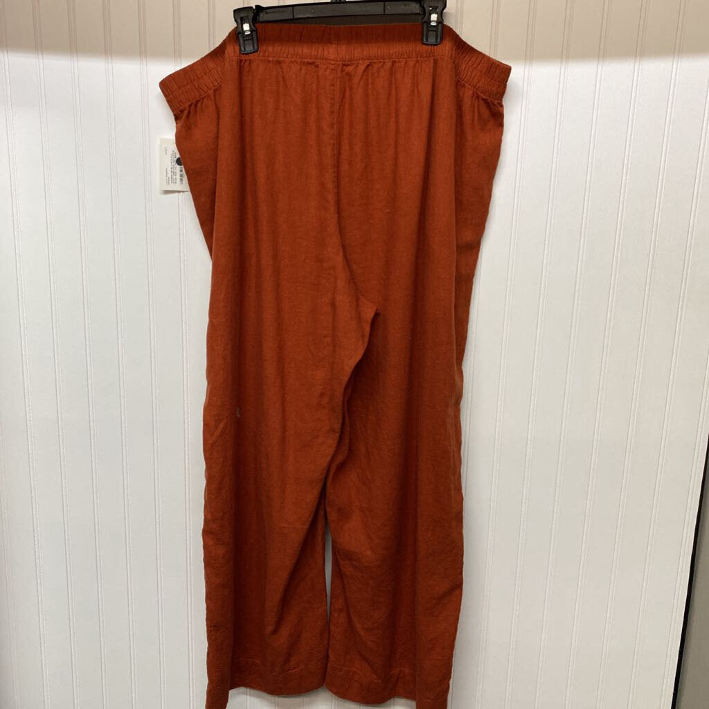 *LINEN WIDE LEG ELASTIC WAIST