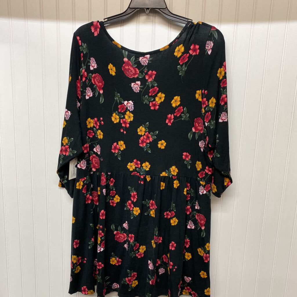 *L/S BABYDOLL STYLE FLORAL PATTERN