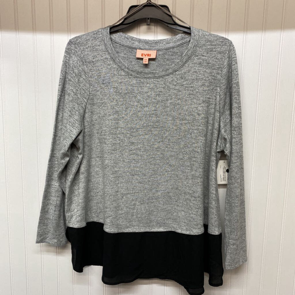*L/S TOP WITH SHEER AT WAIST
