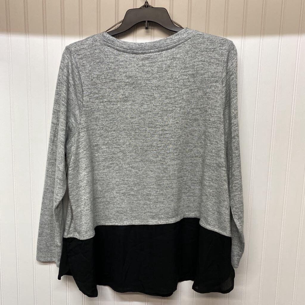 *L/S TOP WITH SHEER AT WAIST