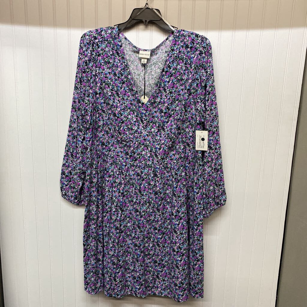 *L/S FLORAL PRINT DRESS