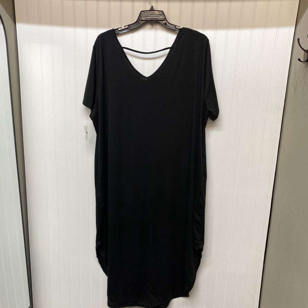 *S/S BASIC KNIT BLACK DRESS