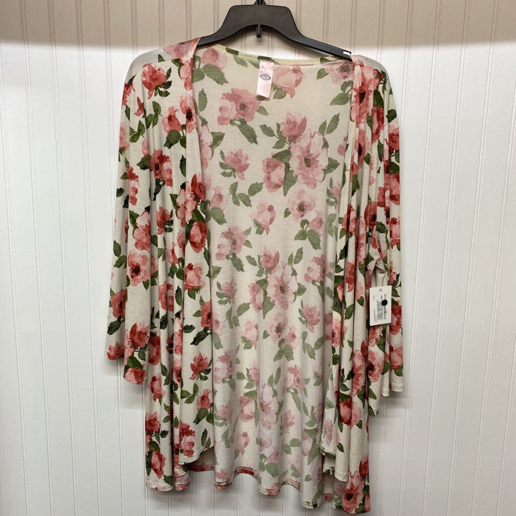 *OPEN FRONT CARDIGAN WITH FLORAL PATTERN