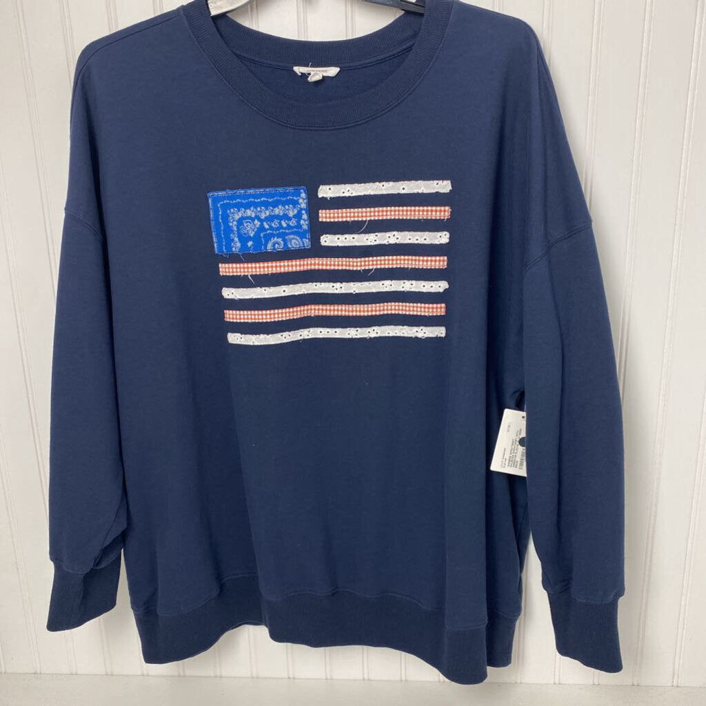 SWEATSHIRT WITH AMERICAN FLAG