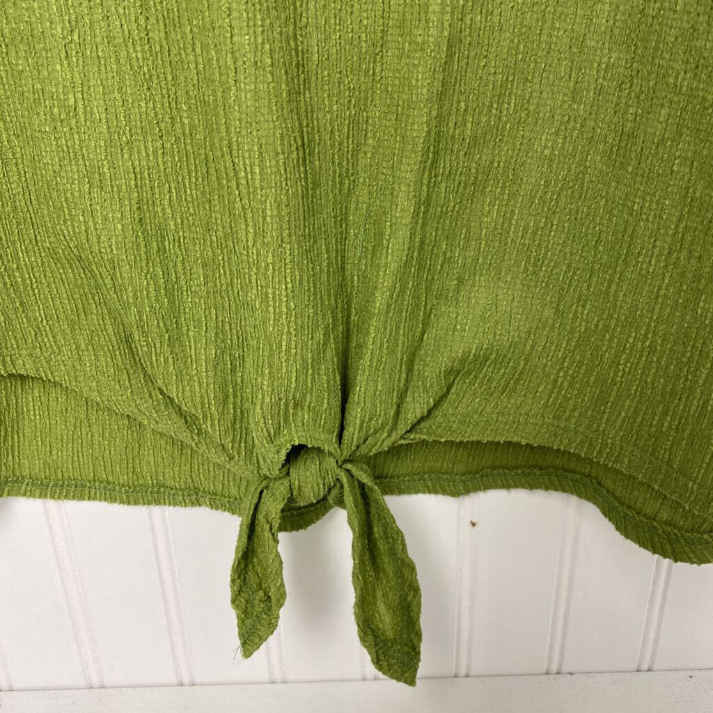 *S/S RUFFLE SLEEVE WITH TIE AT WAIST