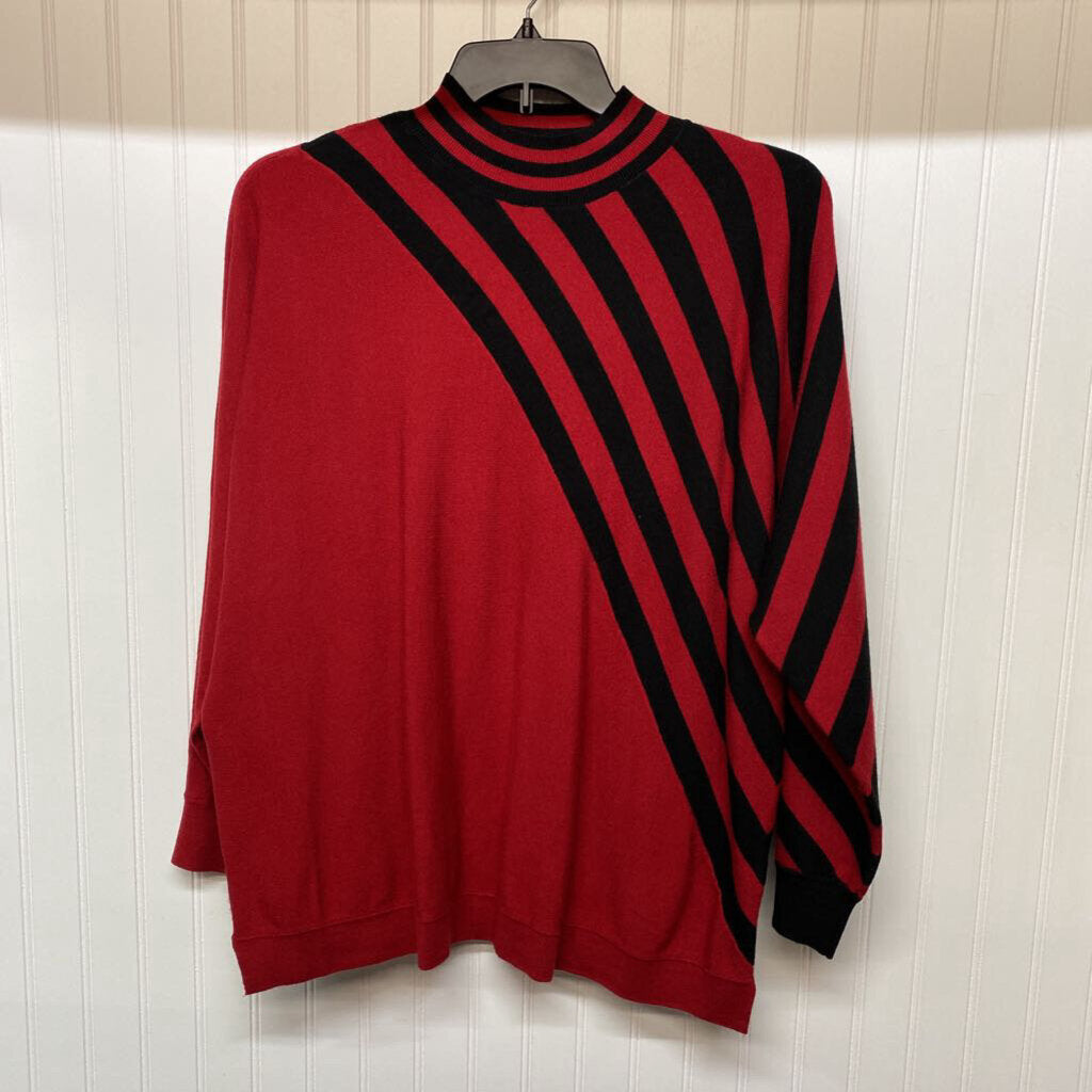 *MOCK NECK SWEATER BOLD STRIPES