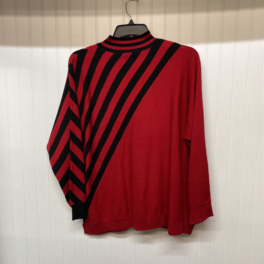 *MOCK NECK SWEATER BOLD STRIPES