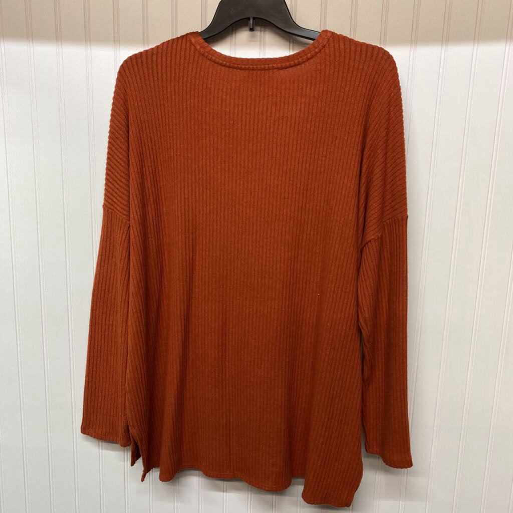 BASIC L/S RIBBED SOLID TOP