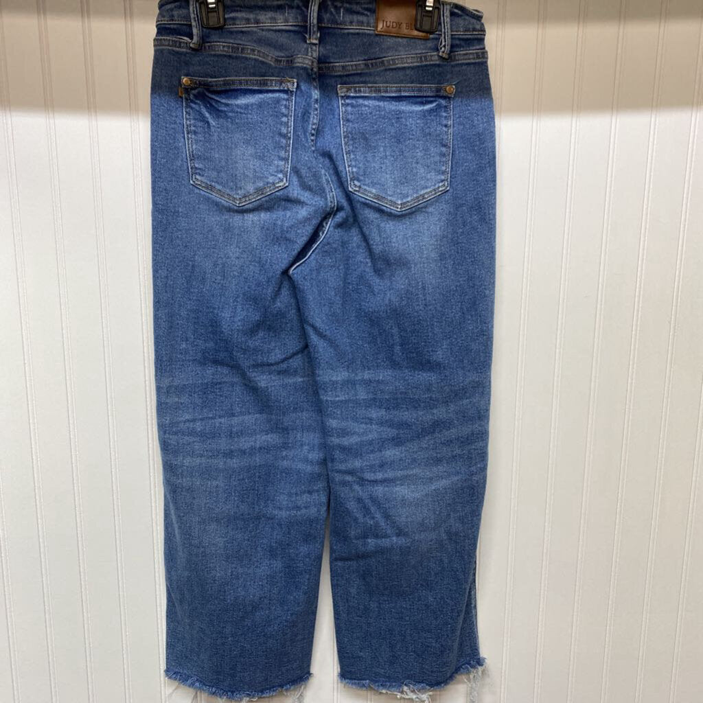 FRAYED HEM DENIM JEANS