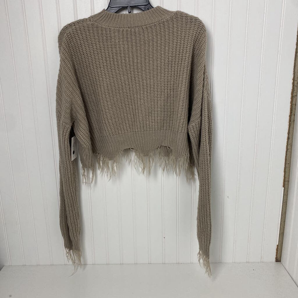 CROPPED WITH FRINGE SWEATER