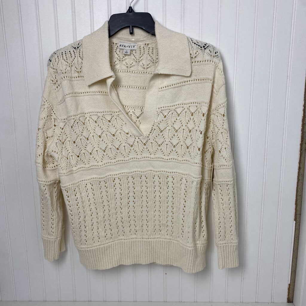 COTTON SWEATER W/COLLAR