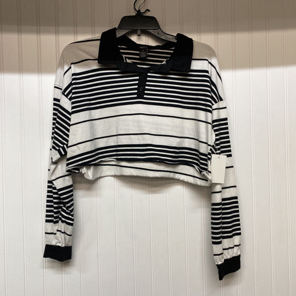 LONG SLEEVE CROPPED POLO SHIRT