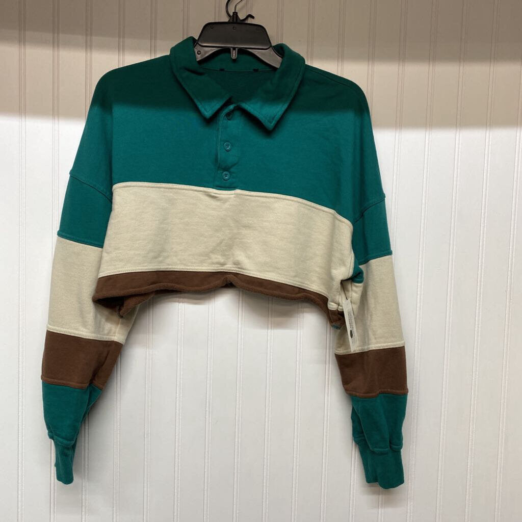 LONG SLEEVE CROPPED POLO SHIRT