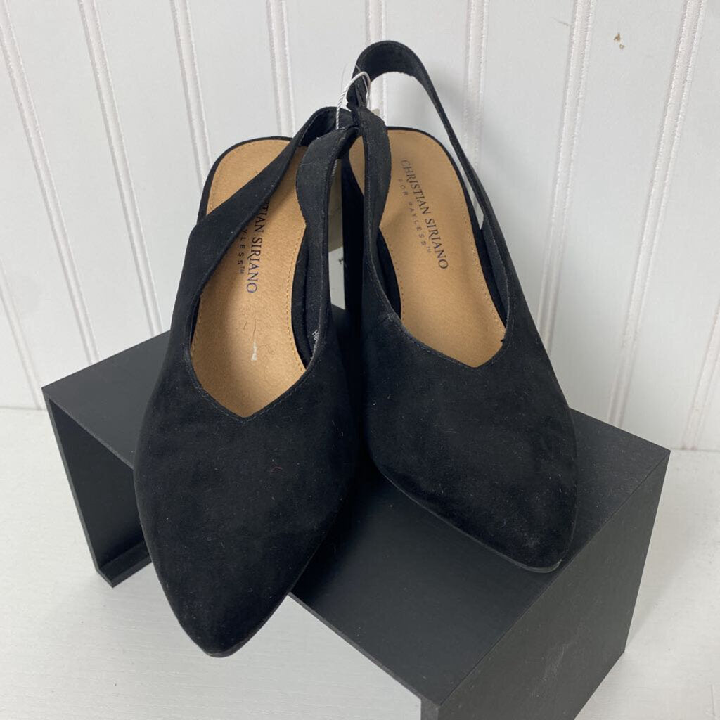 *CHRISTIAN SIRIANO PAYLESS- "PALMER" BLACK SUEDE HEELS