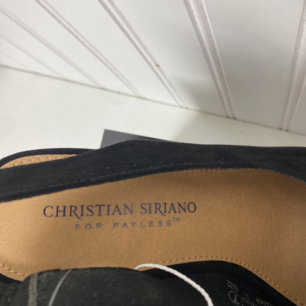 *CHRISTIAN SIRIANO PAYLESS- "PALMER" BLACK SUEDE HEELS