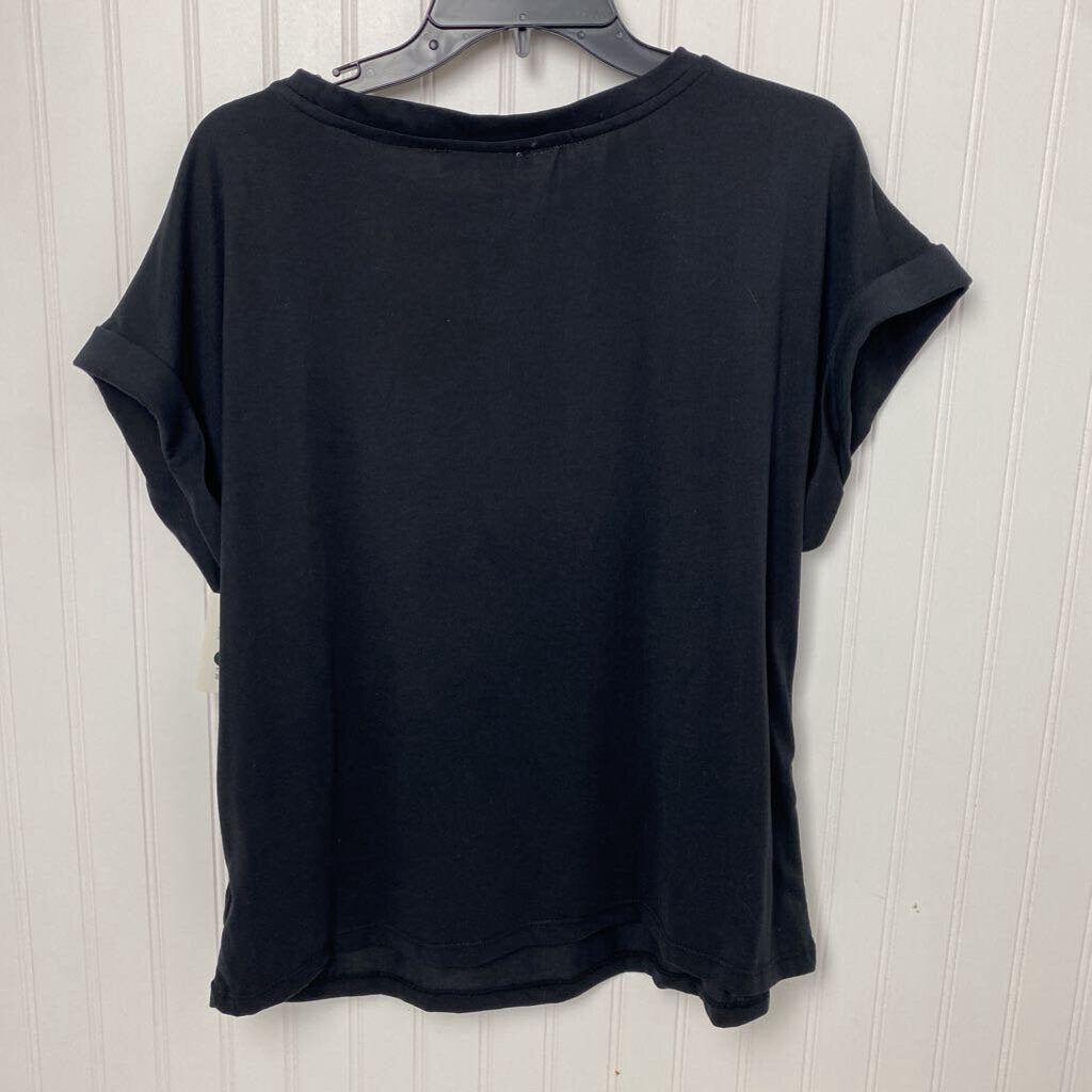 *SEQUIN ROSE CUFFED SLEEVE SHIRT