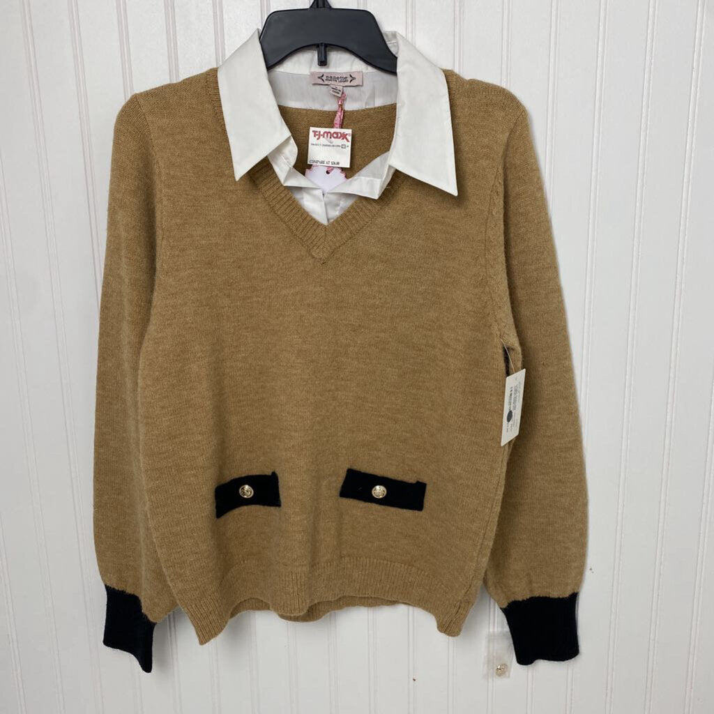 *COLLARED V NECK SWEATER